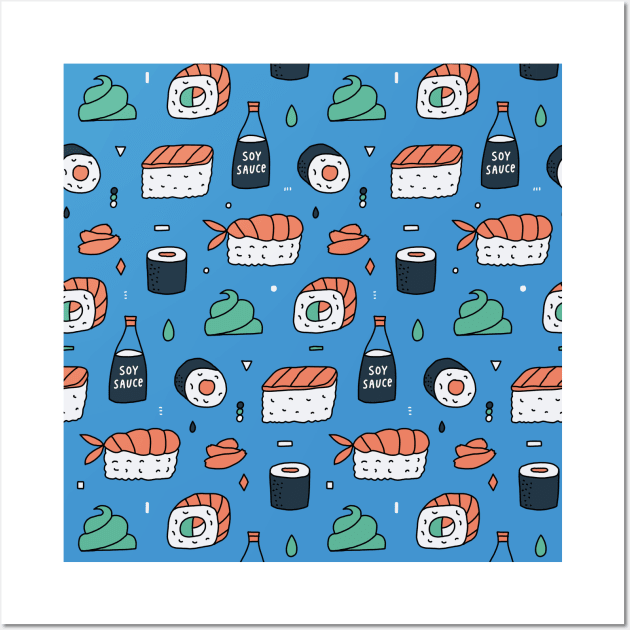 Japanese sushi food Wall Art by kostolom3000